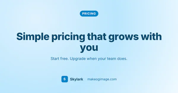 Sky Pricing template preview
